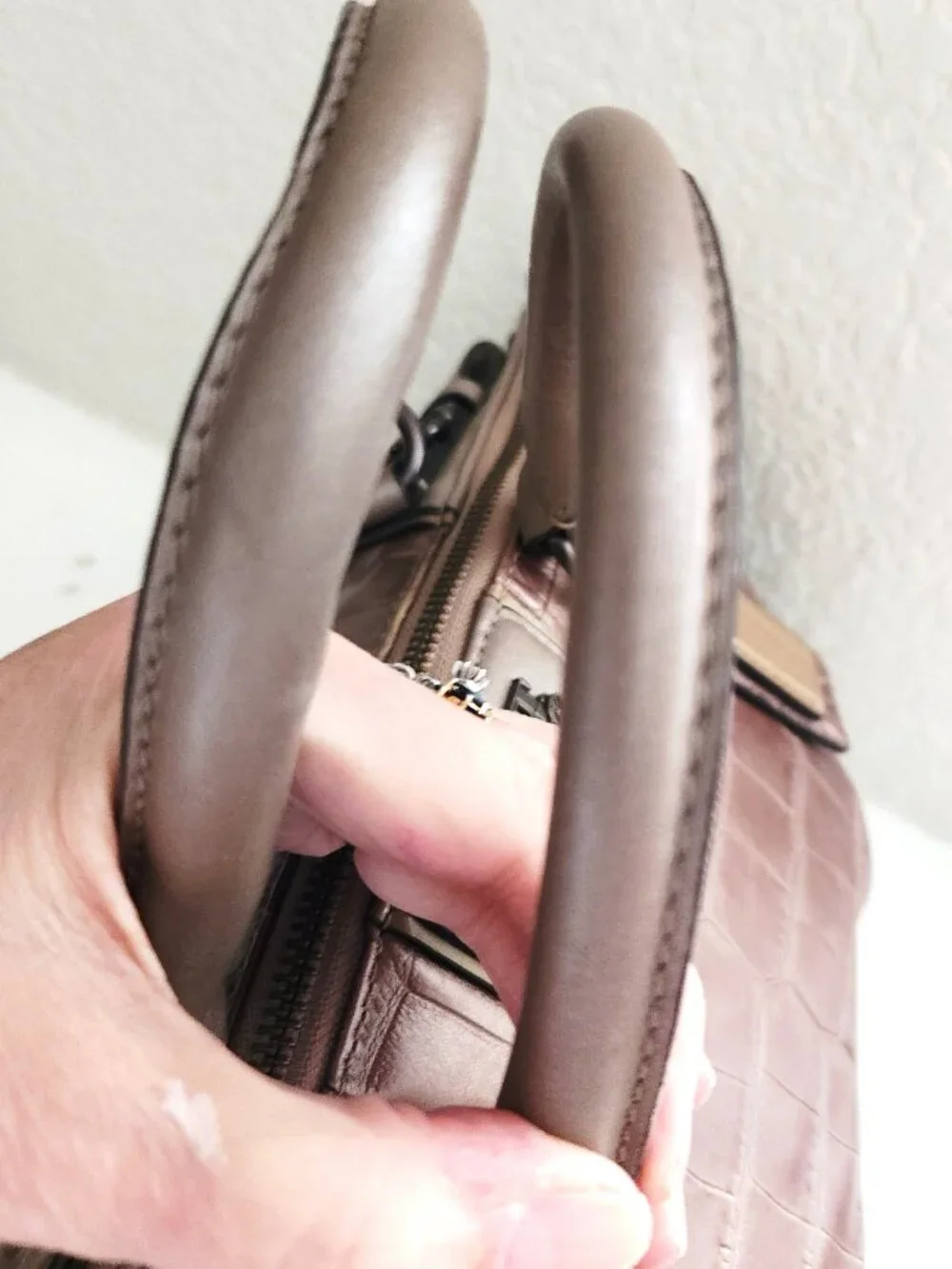 Coach Euc Madison Sophia Croc Brown Leather Shoulder Bag Purse
